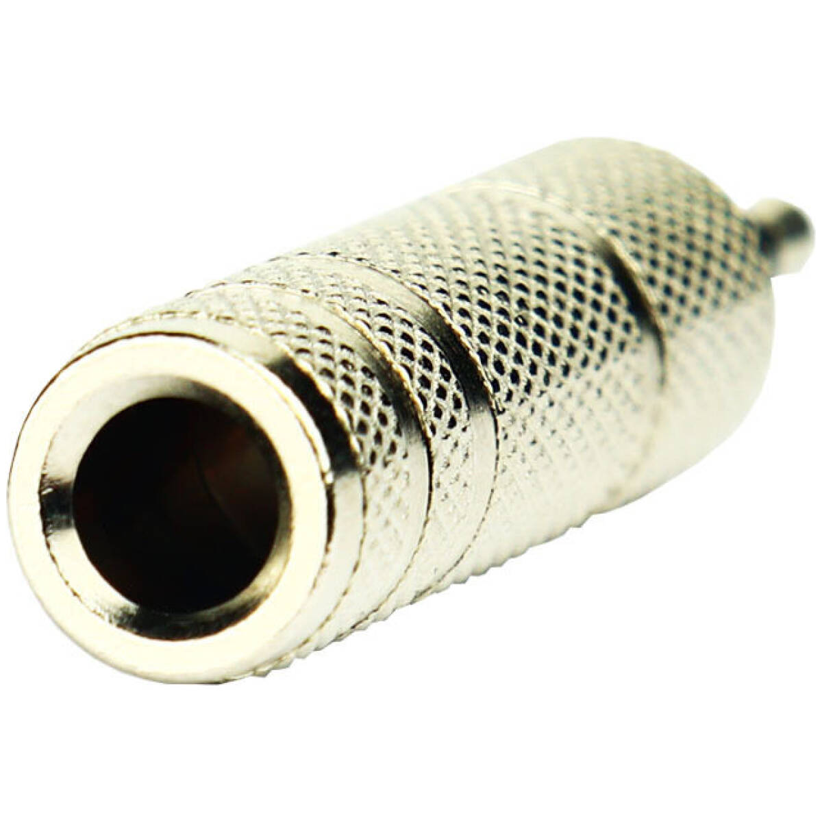 Tecnix Mini Jack Male - 1/4"Jack Female Silver Chassis Adaptor - Image 2