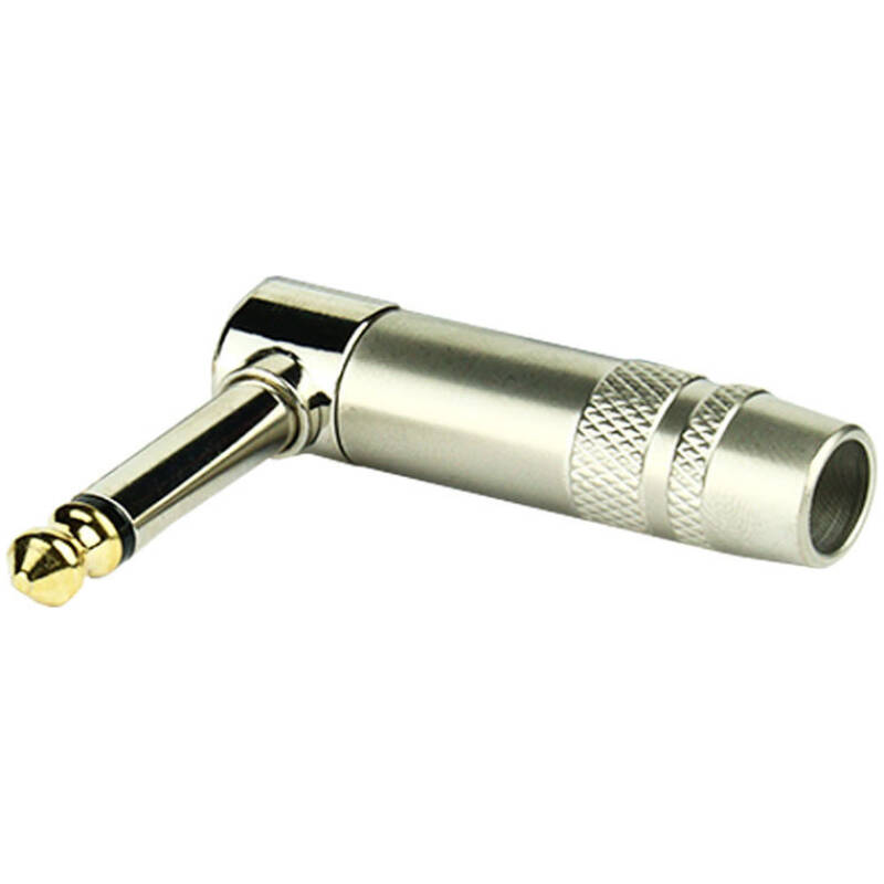 Tecnix Mono 1/4" Angled Jack Brass Tip Silver Chassis