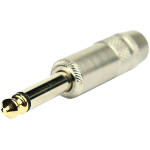Tecnix Mono 1/4" Silver Straight Jack With Brass Tip Chassis
