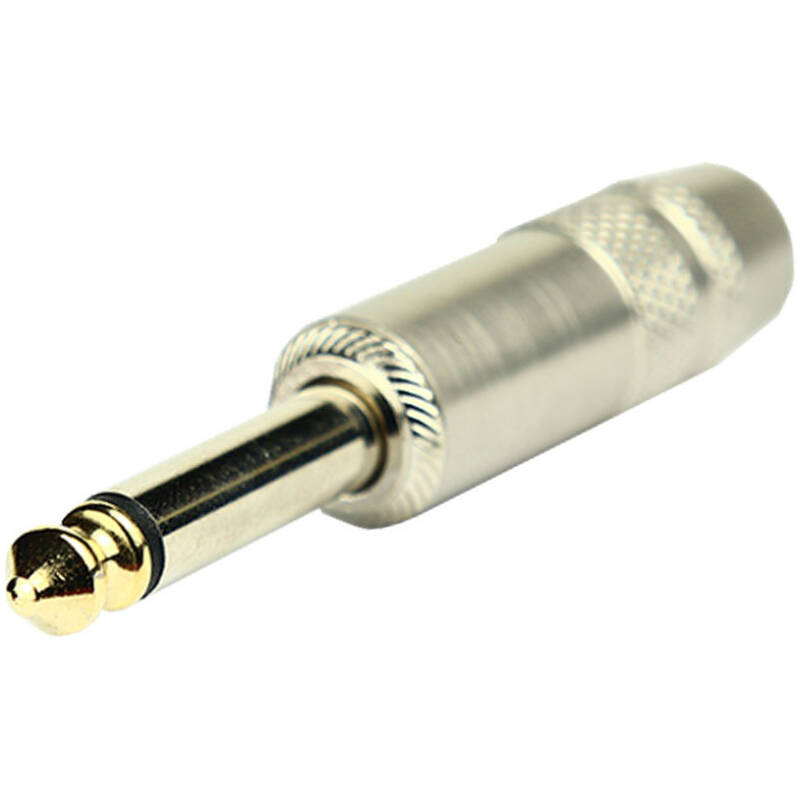 Tecnix Mono 1/4" Silver Straight Jack With Brass Tip Chassis