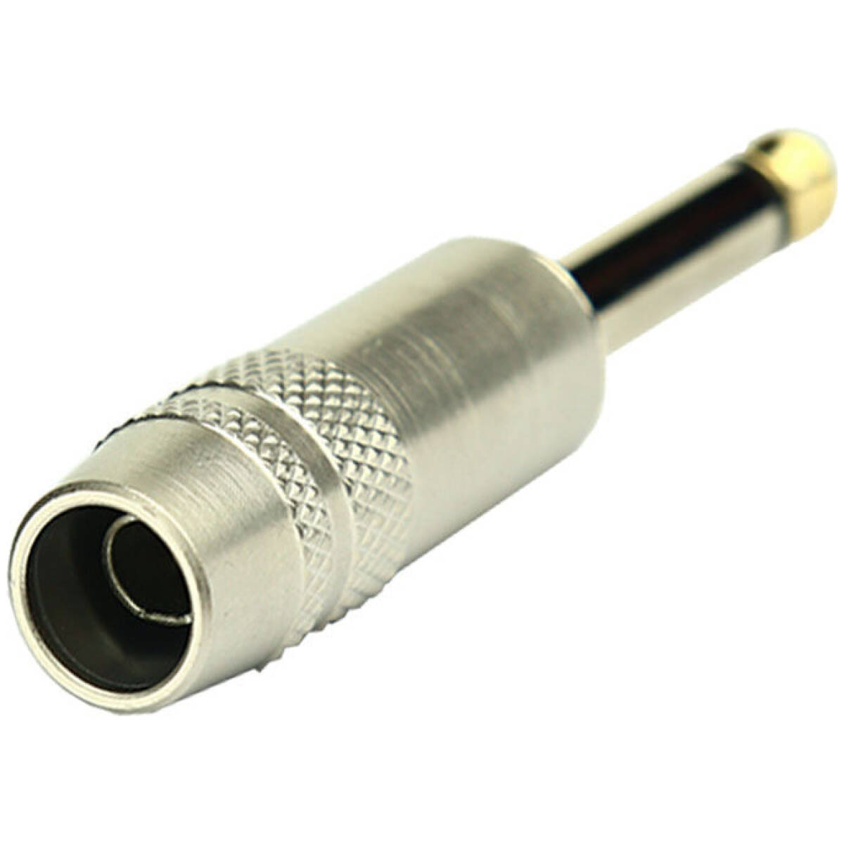 Tecnix Mono 1/4" Silver Straight Jack With Brass Tip Chassis - Image 3