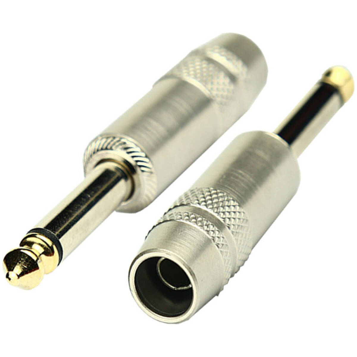 Tecnix Mono 1/4" Silver Straight Jack With Brass Tip Chassis - Image 4