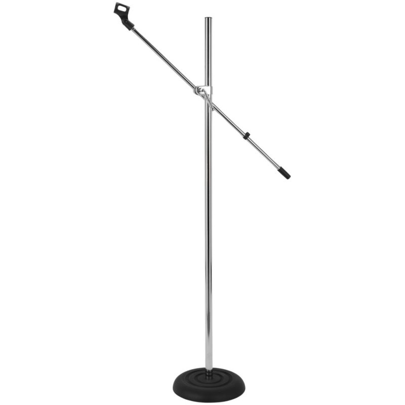 Imix Boom Arm Round Base Silver Mic Stand