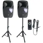 Imix Party 12A 12" Active Speaker Set w/ Stands And Mic - Image 2