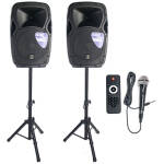Imix Party 12A 12" Active Speaker Set w/ Stands And Mic