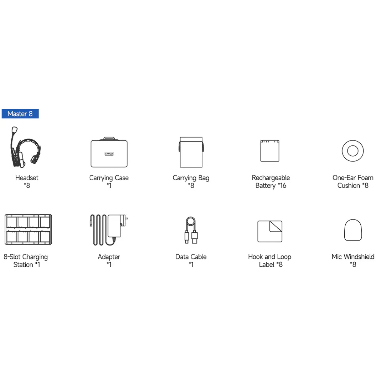 Synco XTALKMASTERXM8 8 Piece Headset Intercom - Image 6