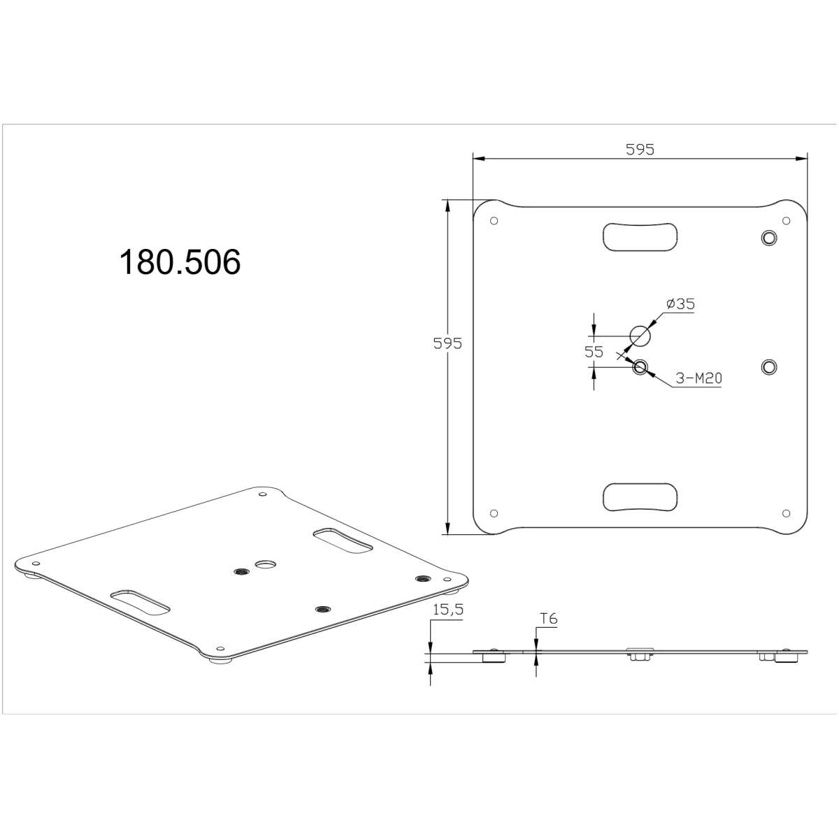 Vonyx Mps - B55S Baseplate 595MM - Image 3
