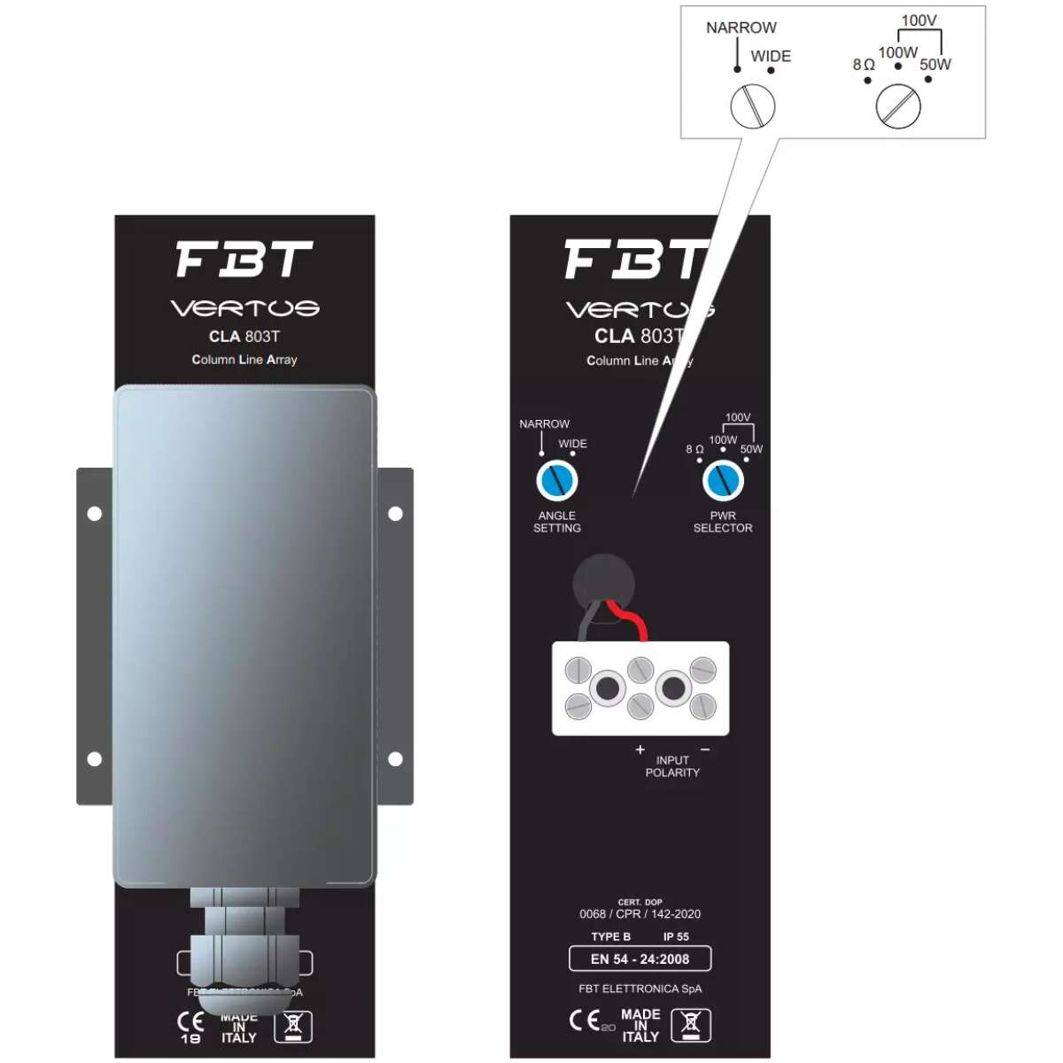 Fbt VERTUSCLA803TB Column Speaker System 8X 3INCH Black 220W 100V - Image 4