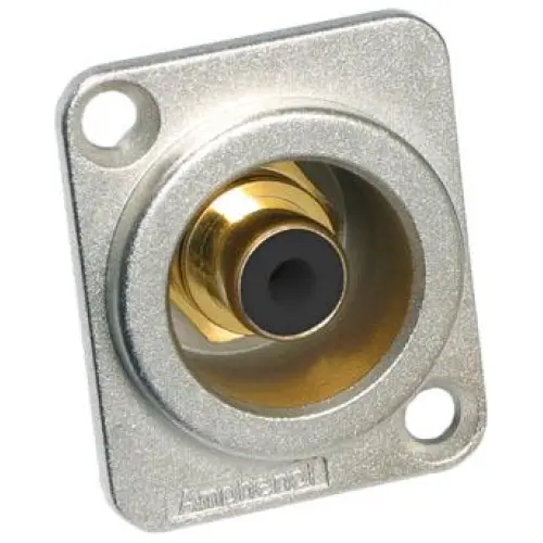 Amphenol Rca, Chassis Mount, Gold Plated Contacts,black Insulator