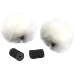 Rycote White Ristretto Lavalier Windjammer, Pair, Synthetic Fur