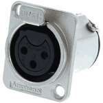 Amphenol Female Xlr 3 Chassis, Stamped, Nickle Finish (pro)