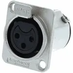 Amphenol Female Xlr 3 Chassis, Stamped, Nickle Finish (pro)