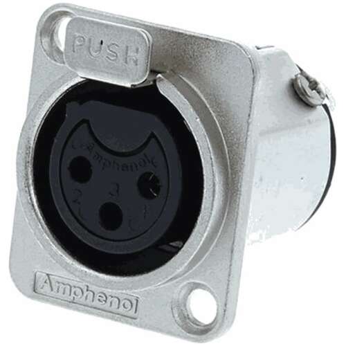 Amphenol Female Xlr 3 Chassis, Stamped, Nickle Finish (pro)
