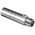 Amphenol Xlr 3pin Female To 5pin Male Adapter, Pre-wired, Metal