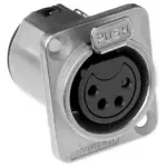 Amphenol Female Xlr 4 Chassis, Machined Contacts, Nickel