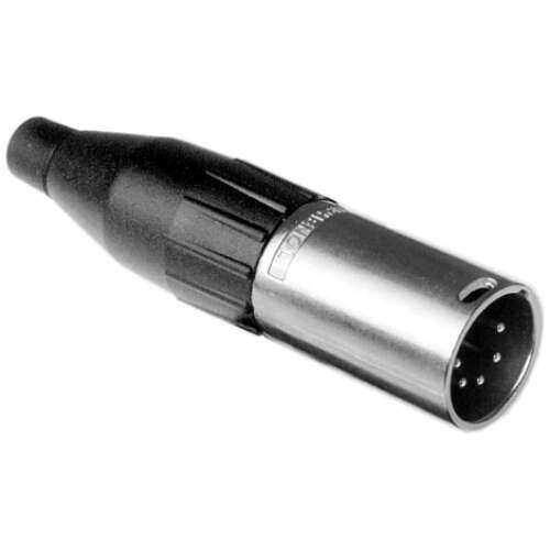 Amphenol Male Xlr 5 Inline, Machined Contacts, Nickel Finish