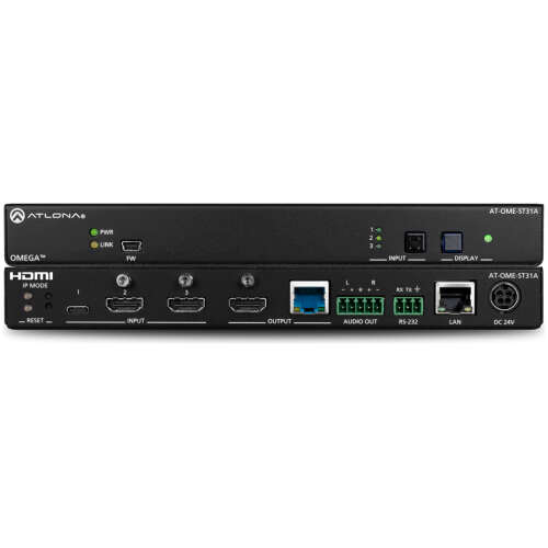 Atlona Omega Switching Transmitter With 2x Hdmi And 1x Usb-c With Analog Audio