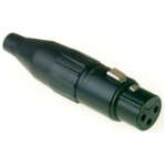 Amphenol Female Xlr 3 Inline, Stamped Contacts, Black Finish