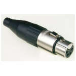 Amphenol Female Xlr 4 Inline, Machined Contacts, Nickel Finish