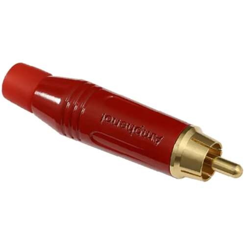 Amphenol Rca Male, Inline, Gold Plated Contact, Red