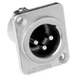 Amphenol Male Xlr 3 Chassis, Machined Contacts, Nickle (pro)