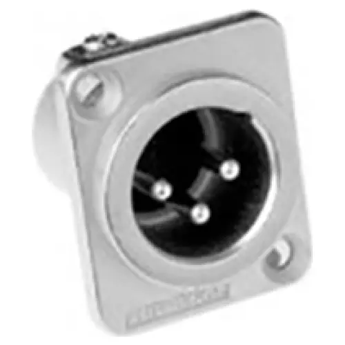 Amphenol Male Xlr 3 Chassis, Machined Contacts, Nickle (pro)