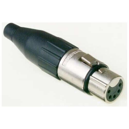 Amphenol Female Xlr 5 Inline, Machined Contacts, Nickel Finish