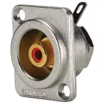 Amphenol Rca, Chassis Mount, Gold Plated Contacts,red Insulator
