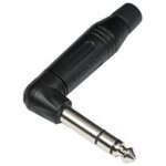 Amphenol Stereo Jack Plug Diecast Shell Nickel 90deg Angle