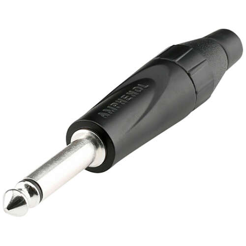 Amphenol Mono Jack Diecast, Thermoplastic Back, Black Finish