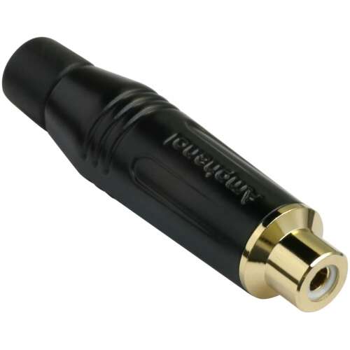 Amphenol Rca Female, Inline, Gold Plated Contacts, Black