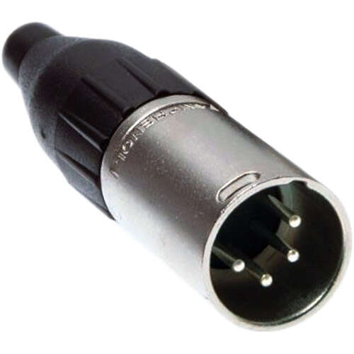 Amphenol AMP-AC4M Male Xlr 4 Inline, Machined Contacts, Nickel Finish
