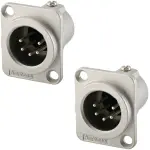 Amphenol AMP-AC5MDZ Male Xlr 5 Chassis, Machined Contacts, Nickel Finish