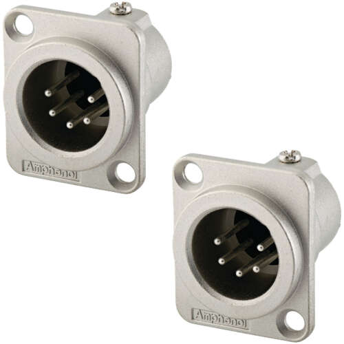 Amphenol AMP-AC5MDZ Male Xlr 5 Chassis, Machined Contacts, Nickel Finish
