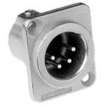 Amphenol AMP-AC4MDZ Male Xlr 4 Chassis, Machined Contacts, Nickel Finish