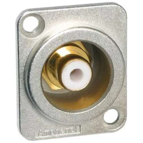 Amphenol Rca, Chassis Mount, Gold Plated Contacts,white Insulator