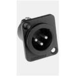 Amphenol Male Xlr 3 Chassis, Machined Contacts, Black (pro)