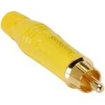 Amphenol Rca Male, Inline, Gold Plated Contact, Yellow