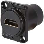 Amphenol Hdmi-hdmi Feedthrough D Type Panel Mount (black)
