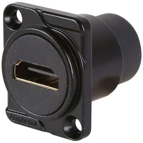 Amphenol Hdmi-hdmi Feedthrough D Type Panel Mount (black)