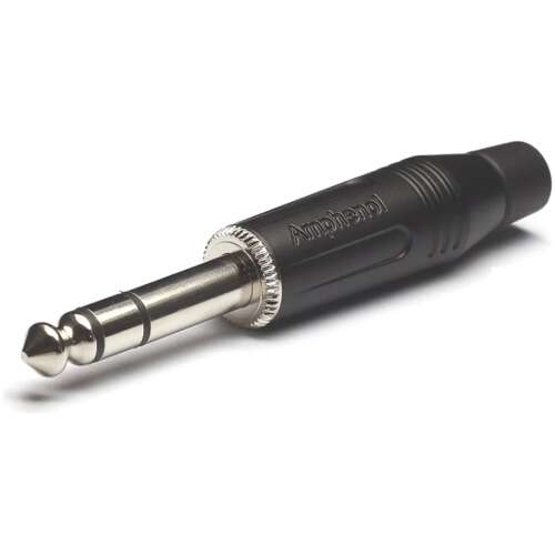 Amphenol Stereo Jack Plug Diecast Shell Blck