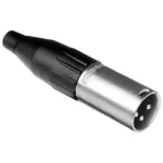 Amphenol Male Xlr 3 Inline, Machined Contacts, Nickel Finish