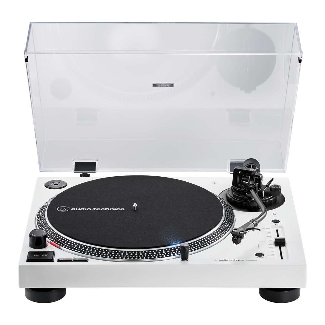 Audio-Technica-AT-LP120XBTUSBWH-Direct-Drive-Turntable-With-USB-Bluetooth-Top-Front- Audio-Technica AT-LP120XBTUSBWH Direct-Drive Turntable With USB & Bluetooth - Image 1