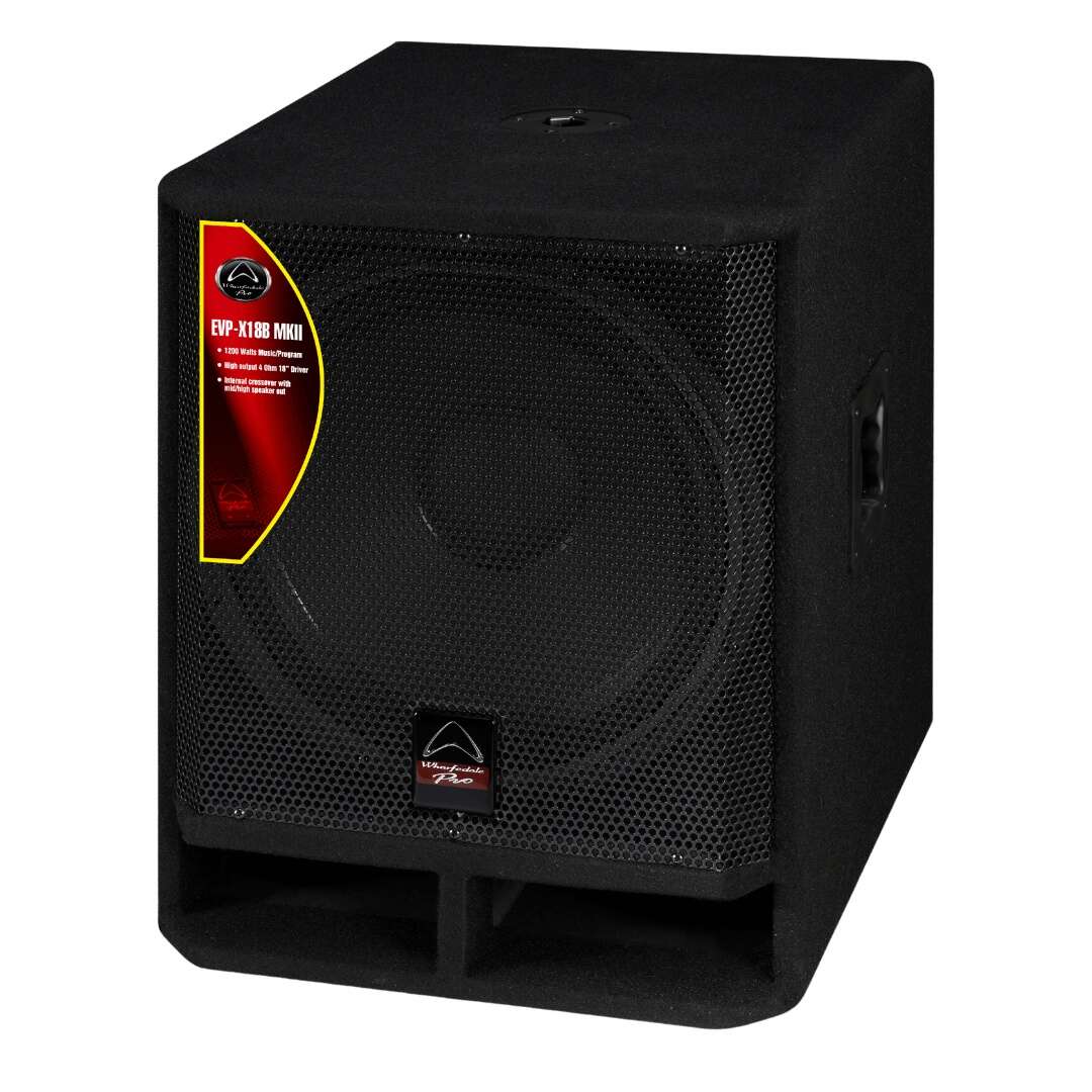 EVP-X18B-MKII_Front_Angled Wharfedale Pro EVP-X18B MKII 18″ Passive Subwoofer - Image 1