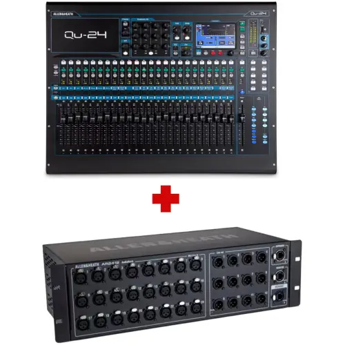 Allen & Heath Qu-24C Digital Mixer And GLD AR2412 Audio Rack Bundle