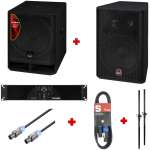 Wharfedale Pro EVP-X15 MKII 15″ Passive Full-Range Speaker With 18″ Passive Subwoofer And 2u Amplifier Bundle