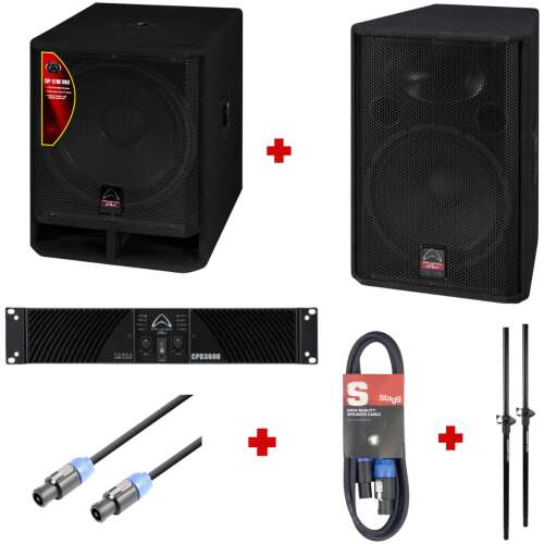 Wharfedale Pro EVP-X15 MKII 15″ Passive Full-Range Speaker With 18″ Passive Subwoofer And 2u Amplifier Bundle