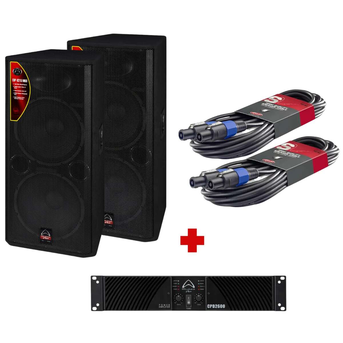 Untitled (1200 x 1200 px) - 2026-07-17T100139.338 Wharfedale EVP X215 MKII – Dual 15″ 2-Way Passive Speaker With WHAR-CPD 260 2U Amplifier And STAGG 10M Speaker Cable Bundle - Image 1