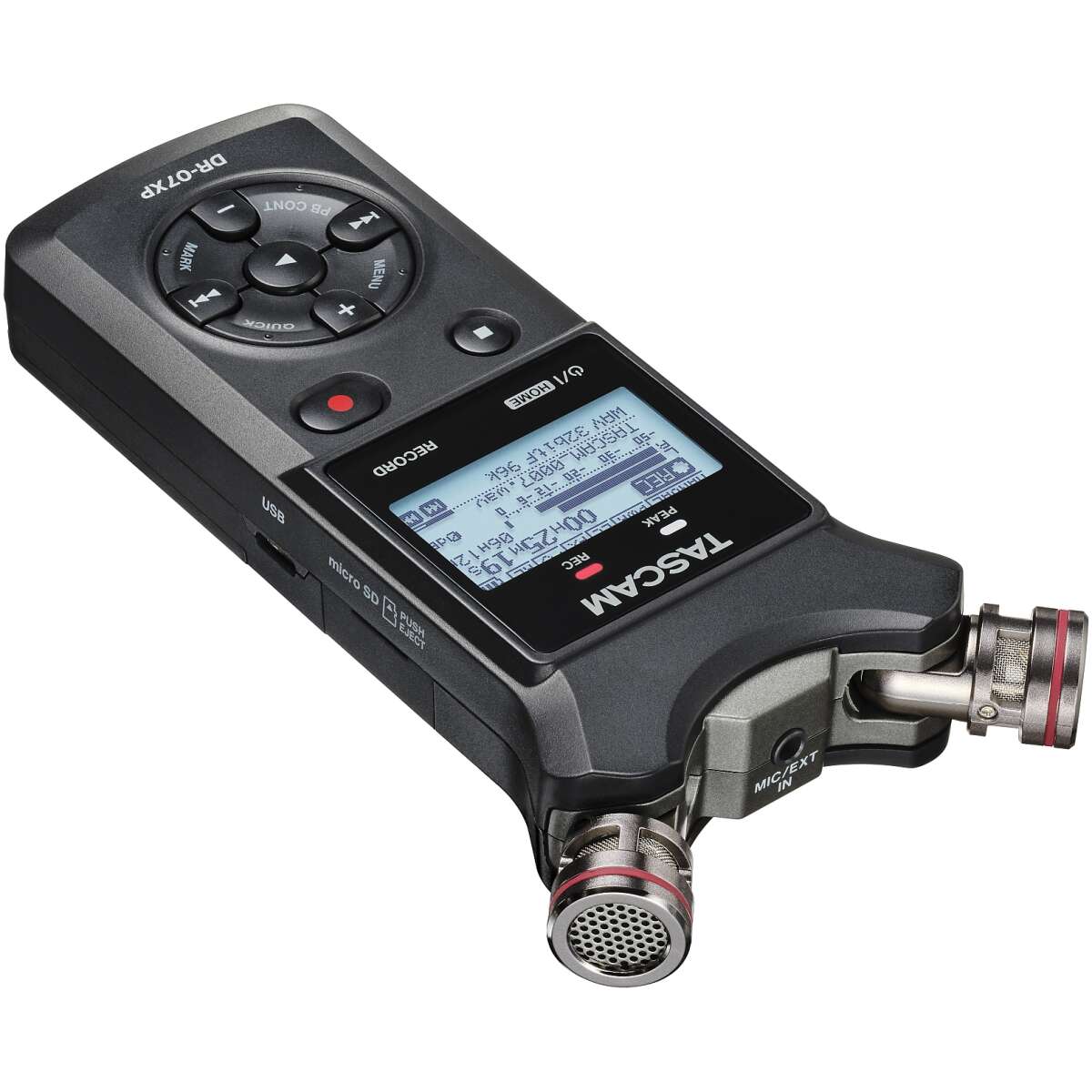 Tascam DR-07XP Stereo Handheld Audio Recorder With USB Audio Interface And Adjustable Microphones - Image 2