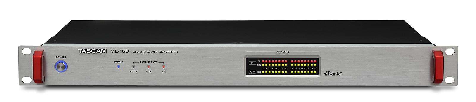 ml-16d_front Tascam ML-16D 16-Channel Analogue-Dante-Analogue Converter - Image 1